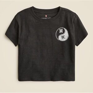 Crewcuts Girls' XL (12-14)‎ Black Yin Yang Flower Graphic T-Shirt Top